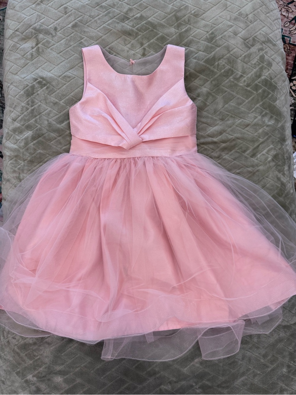 Jessica Simpson Girls Size 8 Pink Tulle Party Dress Bow Sparkle Flower Girl